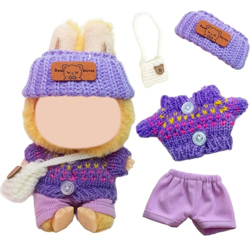 17 cm Violett PuppeKleidung Kompatibel mit Labubu Puppen, Sommer Jugend Puppenkleidung Zubehör Set mit 1 Grünes Band Kleid 1 Sonnenschirm Hut 2 Süße Taschen für Mädchen Kinder Geschenke, Ohne Puppe 17 cm Violett PuppeKleidung Kompatibel mit Labubu Puppen, Sommer Jugend Puppenkleidung Zubehör Set mit 1 Grünes Band Kleid 1 Sonnenschirm Hut 2 Süße Taschen für Mädchen Kinder Geschenke, Ohne Puppe von Carreuty