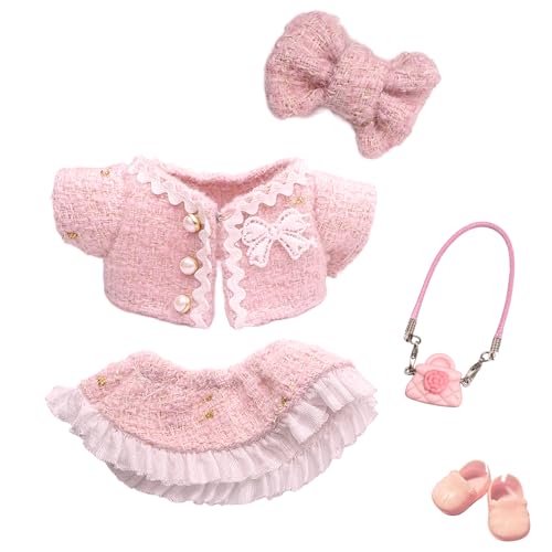 17 cm Rosa Kleine Puppe Kleidung Couture Puppe Kleidung Zubehör Set mit 1 Rosa Spitzenjacke 1 Kurzer Rock 1 Haarspange 1 Blumentasche 1 Schuhe für Mädchen Geburtstags, Ohne Puppe 17 cm Rosa Kleine Puppe Kleidung Couture Puppe Kleidung Zubehör Set mit 1 Rosa Spitzenjacke 1 Kurzer Rock 1 Haarspange 1 Blumentasche 1 Schuhe für Mädchen Geburtstags, Ohne Puppe von Carreuty