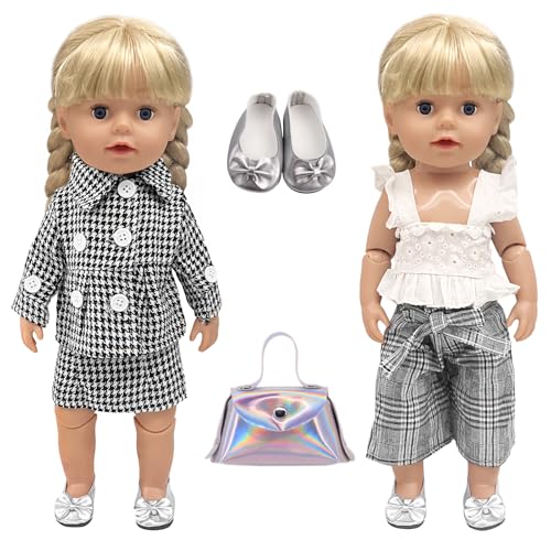 2 Setzen Puppenkleidung für 30-45 cm Baby Puppen, Moden Neue Puppenzubehör mit Jacke Rock Kurze Ärmel Hosen Schuhe Taschen für 12-18 Zoll Neugeborene Baby Puppen Mädchen Geburtstag 2 Setzen Puppenkleidung für 30-45 cm Baby Puppen, Moden Neue Puppenzubehör mit Jacke Rock Kurze Ärmel Hosen Schuhe Taschen für 12-18 Zoll Neugeborene Baby Puppen Mädchen Geburtstag von Carreuty