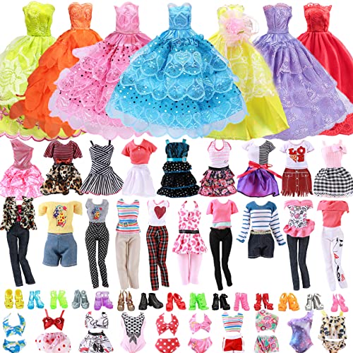 20 Puppenkleidungs Outfit für Puppen,10 Schuhe+3 Kleid+3 Kleidung+2 Bikini-Set+2 formelle Kleidung in zufälliger Reihenfolge für Mädchen, Geburtstagsgeschenke von Carreuty