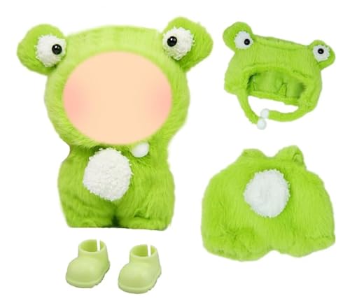 3 Stück Puppenkleidung für 17 cm große Plüschpuppen, niedliches grünes Puppenkleidungszubehör beinhaltet 1 Frosch-Einteiler, 1 Schnürhut, 1 Paar Schuhe, Puppen-Outfit-Zubehör-Sets für beste Geschenke 3 Stück Puppenkleidung für 17 cm große Plüschpuppen, niedliches grünes Puppenkleidungszubehör beinhaltet 1 Frosch-Einteiler, 1 Schnürhut, 1 Paar Schuhe, Puppen-Outfit-Zubehör-Sets für beste Geschenke von Carreuty