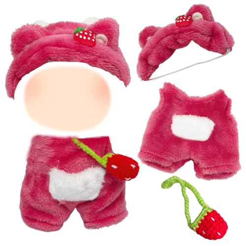 17cm Bekleidung Puppen, Puppenkleidung 17 cm Mini Plüsch Puppen Kleidung mit Erdbeerbär Haarband Rosa Jumpsuit Erdbeer Taschen DIY Pullover Hoodie Bekleidungs zubehör Kinder Geschenk Mädchen 17cm Bekleidung Puppen, Puppenkleidung 17 cm Mini Plüsch Puppen Kleidung mit Erdbeerbär Haarband Rosa Jumpsuit Erdbeer Taschen DIY Pullover Hoodie Bekleidungs zubehör Kinder Geschenk Mädchen von Carreuty