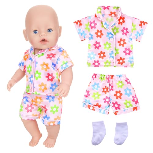 Puppenkleidung für 30-45cm Puppen Puppenzubehör Puppen für Mädchen Kleidung Pyjama Outfit mit Socken für Kindes Geburtstag Babypuppen EIN Schlafanzug Bekleidungs Set für Puppen Puppenkleidung für 30-45cm Puppen Puppenzubehör Puppen für Mädchen Kleidung Pyjama Outfit mit Socken für Kindes Geburtstag Babypuppen EIN Schlafanzug Bekleidungs Set für Puppen von Carreuty