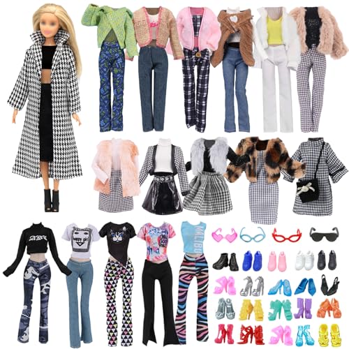 30 Kleidung Kompatibel mit Barbie Puppen, 1 Tausend Vogel Karo Mantel 2 Wintermäntel 4Oberteile 1Pullover 2 Röcke 3 Hosen 1 Hut 2 Brillen 4 Sneakers 10High Heels, für 11,5 Zoll Mädchen Puppen Zufällig 30 Kleidung Kompatibel mit Barbie Puppen, 1 Tausend Vogel Karo Mantel 2 Wintermäntel 4Oberteile 1Pullover 2 Röcke 3 Hosen 1 Hut 2 Brillen 4 Sneakers 10High Heels, für 11,5 Zoll Mädchen Puppen Zufällig von Carreuty