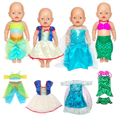 Kleidung Outfits für 12-18 Zoll Baby Puppen, 4 Prinzessin Kostüm Baby Puppen Kleidung mit Cartoon Charakter Elemente für 30-45 cm Puppe Kleidung, Neue Puppe Kleidung Mädchen Geburtstag Geschenk Kleidung Outfits für 12-18 Zoll Baby Puppen, 4 Prinzessin Kostüm Baby Puppen Kleidung mit Cartoon Charakter Elemente für 30-45 cm Puppe Kleidung, Neue Puppe Kleidung Mädchen Geburtstag Geschenk von Carreuty