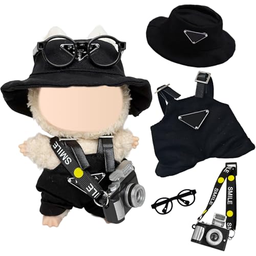 4 Stück Kleidung und Zubehör für 17 cm Puppen Overall Oberteil Brille Kamera Anhänger schwarz 4 Stück Kleidung und Zubehör für 17 cm Puppen Overall Oberteil Brille Kamera Anhänger schwarz von Carreuty