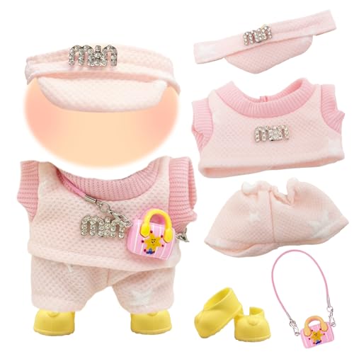 5 Stück Puppenkleidung 17 cm Puppen, rosa Sportpuppen-Kleidungszubehör-Set mit Hut, Oberteil, Hose, Tasche, Schuhe für Mädchen, Geburtstagsgeschenk, keine Puppe 5 Stück Puppenkleidung 17 cm Puppen, rosa Sportpuppen-Kleidungszubehör-Set mit Hut, Oberteil, Hose, Tasche, Schuhe für Mädchen, Geburtstagsgeschenk, keine Puppe von Carreuty