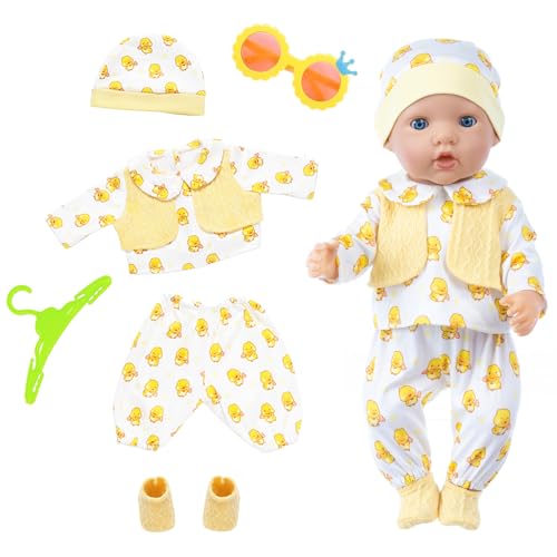 6 Stück Baby Kleidung für 14 16 17 Zoll Baby Puppen 35-43 cm Baby-Puppe 1 Ente Outfits mit Hut Socken und 1 Sonnenbrille 1 Kleiderbügel für Baby-Puppen Mädchen Geburtstag Geschenk 6 Stück Baby Kleidung für 14 16 17 Zoll Baby Puppen 35-43 cm Baby-Puppe 1 Ente Outfits mit Hut Socken und 1 Sonnenbrille 1 Kleiderbügel für Baby-Puppen Mädchen Geburtstag Geschenk von Carreuty