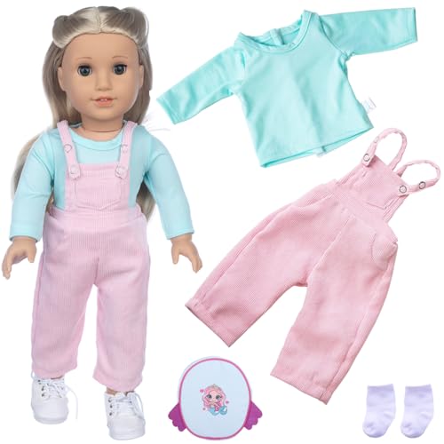 4 Stück Kleidung Outfits für 14 16 17 Zoll Baby Puppen Puppenkleidung 36-43 cm Enthalten 1 Langarm 1 Paar Cord-Latzhosen 1 Paar Socken 1 Meerjungfrauen-Rucksack Geburtstagsgeschenk für Kinder 4 Stück Kleidung Outfits für 14 16 17 Zoll Baby Puppen Puppenkleidung 36-43 cm Enthalten 1 Langarm 1 Paar Cord-Latzhosen 1 Paar Socken 1 Meerjungfrauen-Rucksack Geburtstagsgeschenk für Kinder von Carreuty