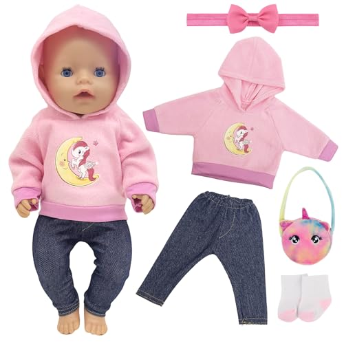 Babypuppen Puppenkleidung Outfits für 35-43 cm 14 Zoll 16 Zoll 17 Zoll Babypuppe enthalten 1 Kapuzen-Sweatshirt 1 Hose 1 Tasche 1 Schleife Perlenband 1 Paar Socken Puppenkleidungsset für Kinder Babypuppen Puppenkleidung Outfits für 35-43 cm 14 Zoll 16 Zoll 17 Zoll Babypuppe enthalten 1 Kapuzen-Sweatshirt 1 Hose 1 Tasche 1 Schleife Perlenband 1 Paar Socken Puppenkleidungsset für Kinder von Carreuty