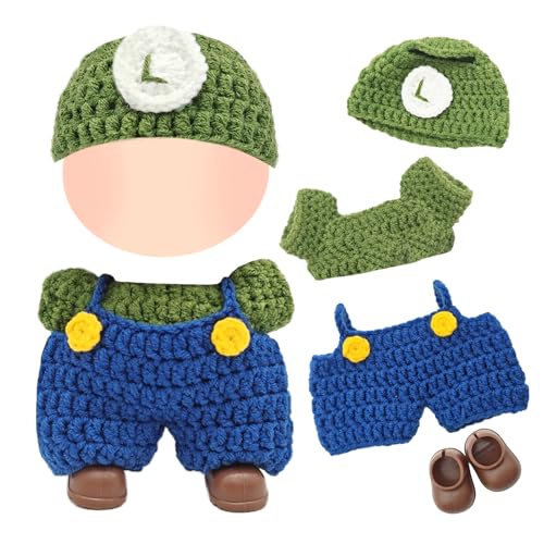 3 Stück 17cm Mini Niedlich Puppen Kleidung Set, Puppenkleidung Outfit Zubehör mit 1 Strickbody 1 Mütze 1 Paar Schuhe Plush Toy Keychain Puppen Kleidung für Jungen Mädchen DIY Geschenk Halloween 3 Stück 17cm Mini Niedlich Puppen Kleidung Set, Puppenkleidung Outfit Zubehör mit 1 Strickbody 1 Mütze 1 Paar Schuhe Plush Toy Keychain Puppen Kleidung für Jungen Mädchen DIY Geschenk Halloween von Carreuty