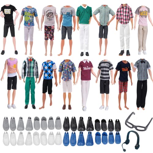 Carreuty 14 Kleidung und Zubehör für Puppen, kompatibel mit Ken, einschließlich 3 Tops, 3 Hosen, 6 Paar Schuhe, 1 Brille und 1 Paar Kopfhörer für 12 Puppen, zufällige Lieferung Carreuty 14 Kleidung und Zubehör für Puppen, kompatibel mit Ken, einschließlich 3 Tops, 3 Hosen, 6 Paar Schuhe, 1 Brille und 1 Paar Kopfhörer für 12 Puppen, zufällige Lieferung von Carreuty