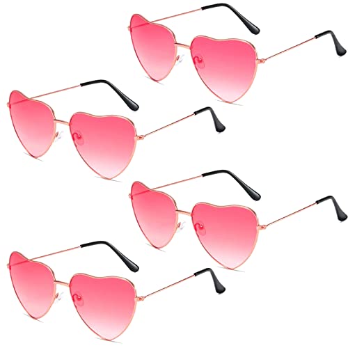 Carreuty 4 Pack Herz Sonnenbrille, Hippie Gläser Sonnenbrille Damen Retro Kostüm Brille für Kinder Herren Damen Brille 90er 80er 70er Jahre Outfit Accessoires Rosa Carreuty 4 Pack Herz Sonnenbrille, Hippie Gläser Sonnenbrille Damen Retro Kostüm Brille für Kinder Herren Damen Brille 90er 80er 70er Jahre Outfit Accessoires Rosa von Carreuty