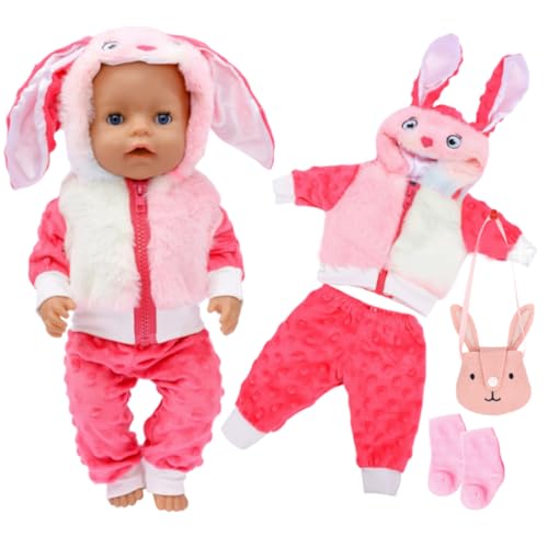 Puppenkleidungs Outfits für Baby Puppen, Puppenkleider Set Kleidung Puppenkleidung für 30-45 cm große Puppen puppenzubehör mit Socke,Haarband, für 12–18 Zoll große Puppen (Keine Puppe) Puppenkleidungs Outfits für Baby Puppen, Puppenkleider Set Kleidung Puppenkleidung für 30-45 cm große Puppen puppenzubehör mit Socke,Haarband, für 12–18 Zoll große Puppen (Keine Puppe) von Carreuty