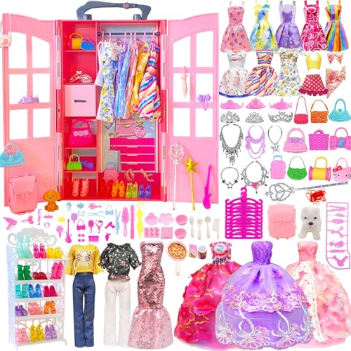 130 Stück Kleidung Zubehör fur 11.5 Zoll Mädchen Puppe, Schrank Schuhregal 15 Garnituren Kleidungsstücke und 113 Accessoires Schuhbügel Tasche Geschenk Puppe Dress Up Spielzeug für Mädchen 130 Stück Kleidung Zubehör fur 11.5 Zoll Mädchen Puppe, Schrank Schuhregal 15 Garnituren Kleidungsstücke und 113 Accessoires Schuhbügel Tasche Geschenk Puppe Dress Up Spielzeug für Mädchen von Carreuty