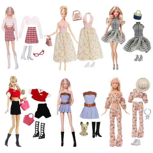 20 Chill Puppen Kleidung Mädchen Puppe Stilvolles Kleider Kompatibel mit Barbie, Partykleid Prinzessin Stil Outfit Hahnentrittrock Puppenkleidung und Hosen mit Schuhe Zubehör für 11.5 Zoll Puppen 20 Chill Puppen Kleidung Mädchen Puppe Stilvolles Kleider Kompatibel mit Barbie, Partykleid Prinzessin Stil Outfit Hahnentrittrock Puppenkleidung und Hosen mit Schuhe Zubehör für 11.5 Zoll Puppen von Carreuty