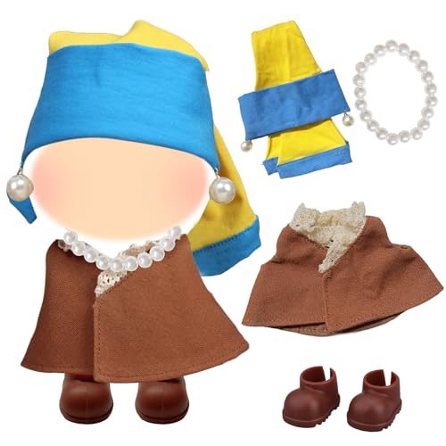 Puppenkleidung für 17 cm große Puppen, Perlenmädchen, Puppenkleidung, Zubehör mit Spitze, Kleidung, Schal, Schuhe, Perlenkette für Geburtstagsgeschenke und Verkleidungs-Sammler (17 cm), 4 Stück von Carreuty