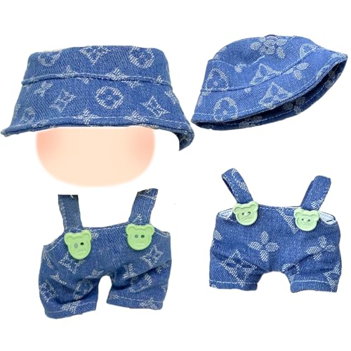 Puppenkleidung und Zubehör für 17 cm große Plüschpuppe, klassische blaue Puppenkleidungssets mit Hosenriemen, Hut für Mädchen und Jungen, für beste Geschenke, keine Puppe Puppenkleidung und Zubehör für 17 cm große Plüschpuppe, klassische blaue Puppenkleidungssets mit Hosenriemen, Hut für Mädchen und Jungen, für beste Geschenke, keine Puppe von Carreuty