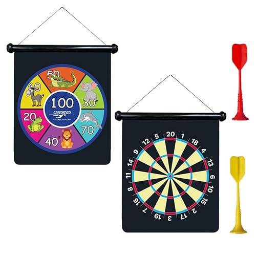 Carromco Aufrollbare, magnetische Dartscheibe Outdoor Kinder mit 6 Pfeilen, Magna Kids Dartscheibe, zweiseitig Bedruckt mit Nummern/Tiermotiven Carromco Aufrollbare, magnetische Dartscheibe Outdoor Kinder mit 6 Pfeilen, Magna Kids Dartscheibe, zweiseitig Bedruckt mit Nummern/Tiermotiven von Carromco