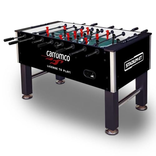 Carromco Kickertisch Stadium-XT Schwarz – Profi Tischkicker für Erwachsene, 142x75x87,5 cm – Stabiler Korpus, Stahlstangen, höhenverstellbare Füße, inkl. 4 Bälle Carromco Kickertisch Stadium-XT Schwarz – Profi Tischkicker für Erwachsene, 142x75x87,5 cm – Stabiler Korpus, Stahlstangen, höhenverstellbare Füße, inkl. 4 Bälle von Carromco