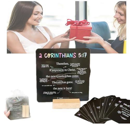 52 Skripturkarten, ein karierter Bibelvers für jede Woche des Jahres, Skriptur-Speicherkarten mit Holzständer, christliches Bibel-Trivia-Speicherkarten-Bastelset, tragbare christliche Ermutigung für 52 Skripturkarten, ein karierter Bibelvers für jede Woche des Jahres, Skriptur-Speicherkarten mit Holzständer, christliches Bibel-Trivia-Speicherkarten-Bastelset, tragbare christliche Ermutigung für von Carroterr