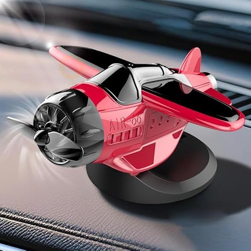 Auto-Armaturenbrett, rotierendes Flugzeug, solarbetriebenes Flugzeug-Ornament, leise rotierende Auto-Ornamente, lindert Müdigkeit, für Auto-Innenraum, Armaturenbrett-Zubehör von Carroterr