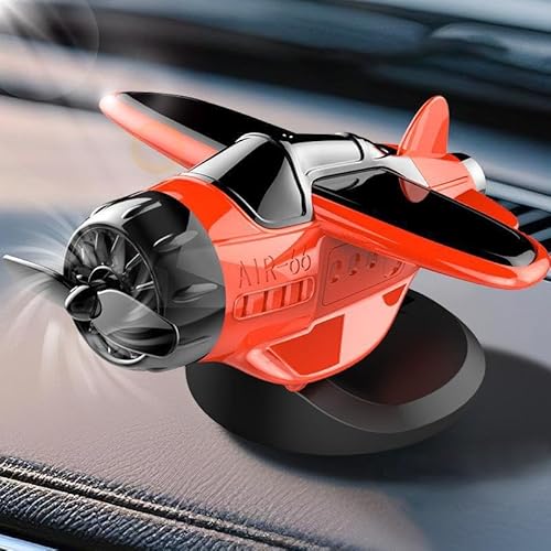 Auto-Armaturenbrett, rotierendes Flugzeug, solarbetriebenes Flugzeug-Ornament, leise rotierende Auto-Ornamente, lindert Müdigkeit, für Auto-Innenraum, Armaturenbrett-Zubehör von Carroterr