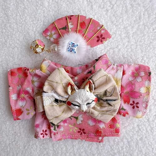 Buntes Kimono-Kleidungsset, geeignet für 17 cm Puppenkleidungszubehör (nur Kleidung, keine Puppe), traditionelle japanische Kimono-Outfits für Puppen, perfekt zum Spielen, Ausstellen und Sammlern von Carroterr