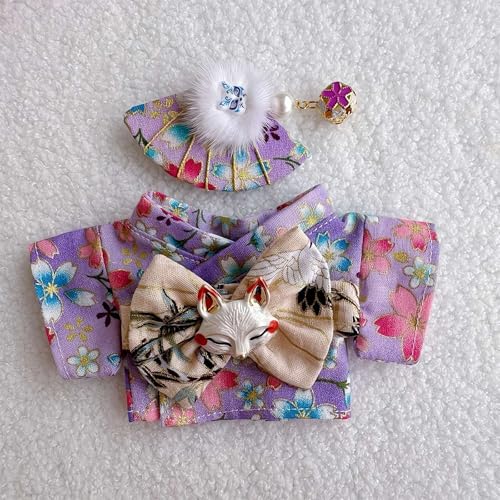 Buntes Kimono-Kleidungsset, geeignet für 17 cm Puppenkleidungszubehör (nur Kleidung, keine Puppe), traditionelle japanische Kimono-Outfits für Puppen, perfekt zum Spielen, Ausstellen und Sammlern von Carroterr