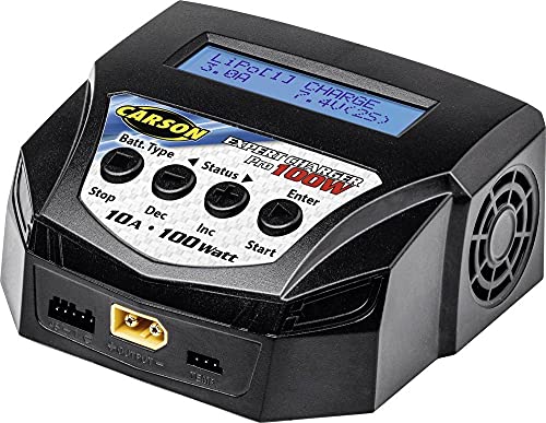 Carson 500606090 Expert Charger Pro 100 Watt- Schnellladegerät für Akkus, Einsteigerfreundlich, Überwachungs-LED, Ladegerät für RC Akkus von Carson Modellsport