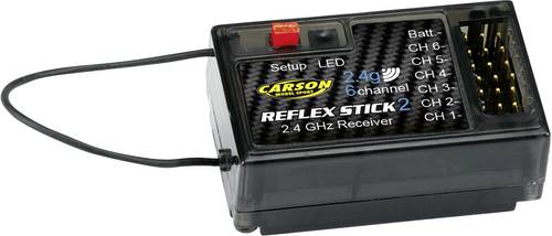 Carson Modellsport Reflex Stick 2 6-Kanal Empfänger 2,4GHz Stecksystem Graupner / JR von Carson Modellsport