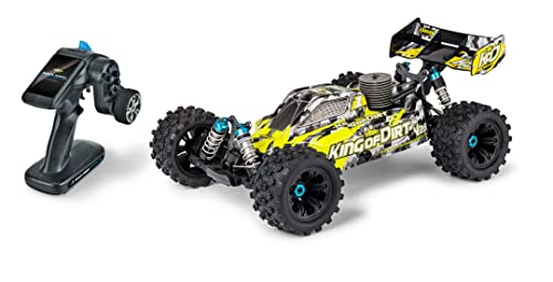 Carson 500202020-1:8 King of Dirt RC Buggy - RTR ferngesteuertes Auto V25 GP, bis 70 kmh schnell, RC Auto mit Fernbedienung (2,4 GHz), für Erwachsene und Kinder ab 14 Jahre, gelb von Carson