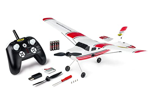 Carson 500505033 RC Sportflugzeug 2, 4 GHz 100% RTR rot - ferngesteuertes Flugmodell, Flugzeug, Robustes RTF (Ready to Fly) Modell für Einsteiger, inkl. Batterien und Fernsteuerung von Carson