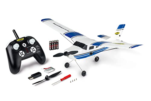 Carson 500505034 RC Sportflugzeug 2,4 GHz 100% RTR blau - ferngesteuertes Flugmodell,Flugzeug,Robustes RTF (Ready to Fly) Modell für Einsteiger,inkl. Batterien und Fernsteuerung von Carson