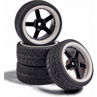 CARSON 500900165 1:10 Räderset 5 Sp.-Design (4) schwarz/weiß von Carson