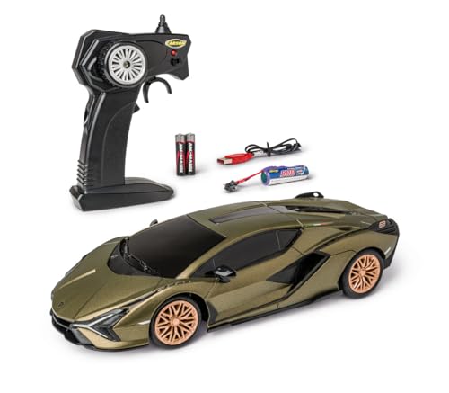 Carson 1:24 Lamborghini Sian 2.4GHz 100% RTR - Ferngesteuertes Auto, LED-Beleuchtung, Fahrzeit ca. 60 min, RC Auto, RC Fahrzeug, Remote Control, Ferngesteuertes Spielzeug von Carson