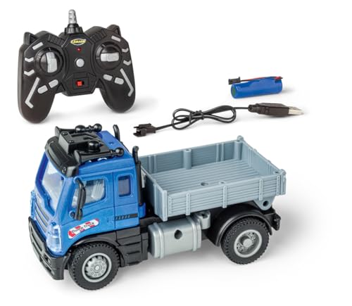Carson 1:50 Nano City Kipper 2.4GHz - Ferngesteuertes Auto, RC Fahrzeug, Fahrzeit 40 Min, Spielzeug für Kinder, Baufahrzeug, Remote Control Car von Carson