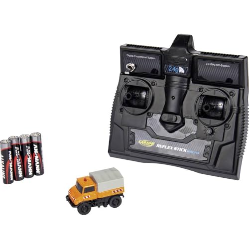 Carson 500504125 - 1:87 MB Unimog U406 100% RTR, ferngesteuertes Fahrzeug, fahrfertiges Modell, mit LED Beleuchtung, sehr Kleiner Wendekreis, perfekt für Dioramen von Carson
