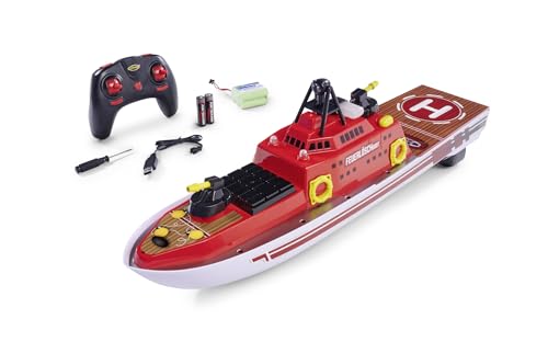 Carson 500108051 RC- Feuerlöschboot 2.4G 100% RTR - Ferngesteuertes Boot, RC Boot, Ferngesteuertes Boot für Kinder und Erwachsene, inklusive Fernsteuerung von Carson