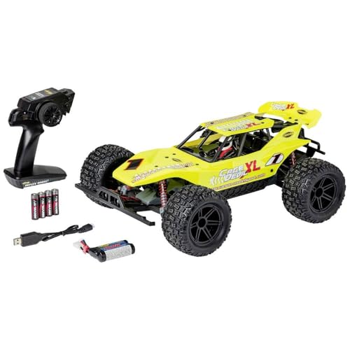 Carson 500404224 1:10 FE Cage Devil XL 2.4GHz 100% RTR - Ferngesteuertes Auto, Offroad Truggy, inkl. Batterien und Fernsteuerung, XL Truggy, Gelb von Carson