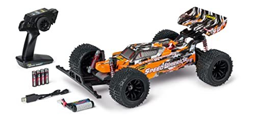 Carson 500404237 - 1:10 FE Speed Warrior 2.4G 100%RTR orange - Ferngesteuertes Auto, RC Buggy, inkl. Batterien und Fernsteuerung, Offroad Buggy von Carson