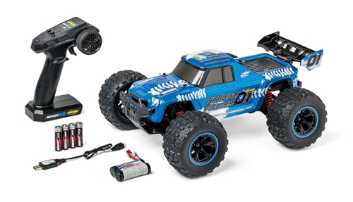 Carson 500404252 1:10 XS Stadium Fighter 100% RTR blau - Ferngesteuertes Auto, RC Buggy, inkl. Batterien und Fernsteuerung, Offroad Buggy von Carson