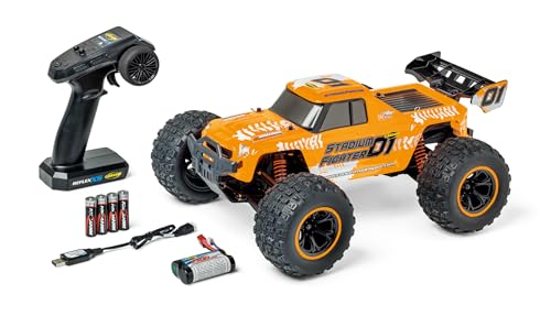 Carson 500404253 1:10 XS Stadium Fighter 100% RTR orange - Ferngesteuertes Auto, RC Buggy, inkl. Batterien und Fernsteuerung, Offroad Buggy von Carson