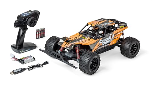 Carson 500404278 1:10 FE Cage Devil 3.0 2.4G 100% RTR - Ferngesteuertes Auto, Offroad Truggy, inkl. Batterien und Fernsteuerung, Truggy, Orange von Carson