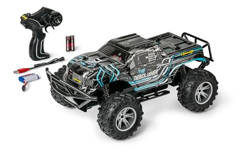 Carson 500404286 1:10 The Demolisher 100% RTR türkis - Ferngesteuertes Auto, Offroad Truggy, RC Auto, RC Offroader, RC Fahrzeug, RC Spielzeug von Carson