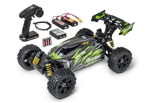 Carson 500409082 1:8 Akuma Buggy 4WD 100% RTR grün - ferngesteuertes Auto, Offroad, hochwertig, RC Fahrzeug, RC Auto 70 km/h, Ferngesteuerter Buggy von Carson