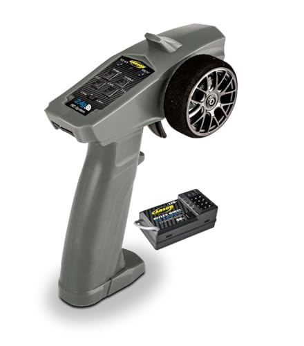 Carson 500500109 Reflex Wheel Start 2.4G Radio grau - 2,4 GHz Fernsteuerung Modellbau, Zubehör, Empfänger, RC Funke, 2 4 GHz Fernsteuerung, Trimmfunktion von Carson