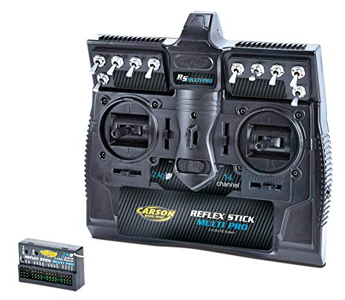 Carson 500501003 Modellsport Reflex Stick Multi PRO Hand-Fernsteuerung 2,4GHz Anzahl Kanaele: 14 inkl. Empf, ys/m von Carson