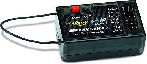 Carson 500501537 Modellsport Reflex Stick 2 6-Kanal Empfaenger 2,4GHz Stecksystem Graupner/JR von Carson