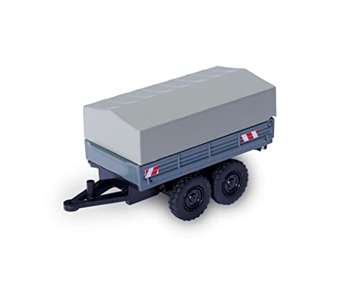 Carson 500504156 1:87 Planenanhänger für Unimog - Zubehör für 1:87er Modelle, Anhänger für Modelle, Modellbau, 1:87er von Carson